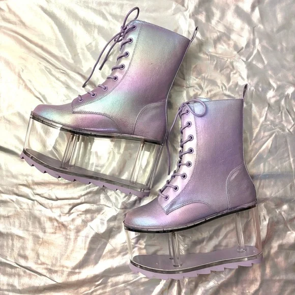 ✨ YRU metallic platform boots 6 - Picture 4 of 12
